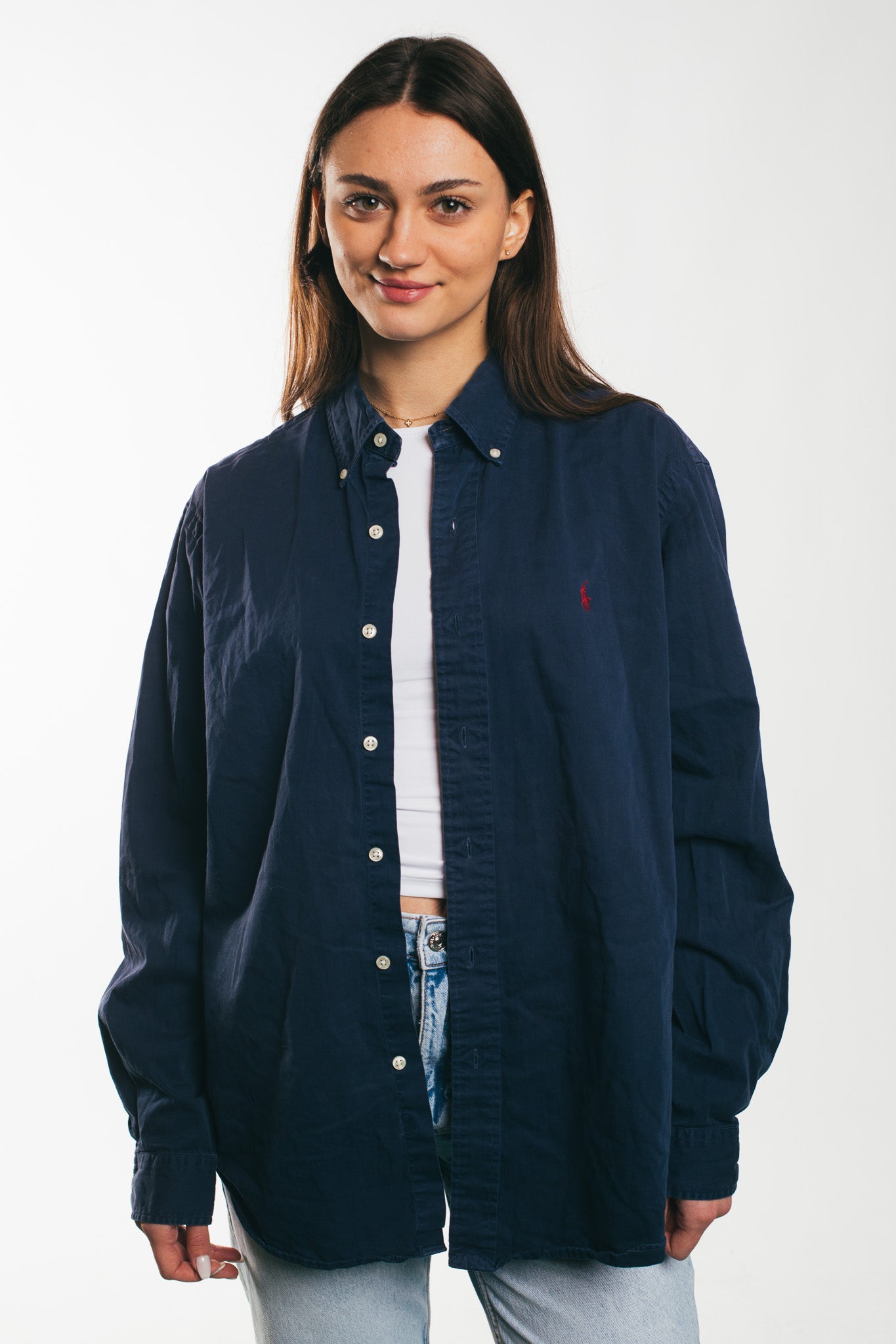Dark blue ralph lauren shirt shop
