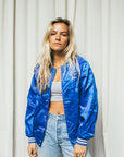 Blaue Wellen - Vintage Collegejacke